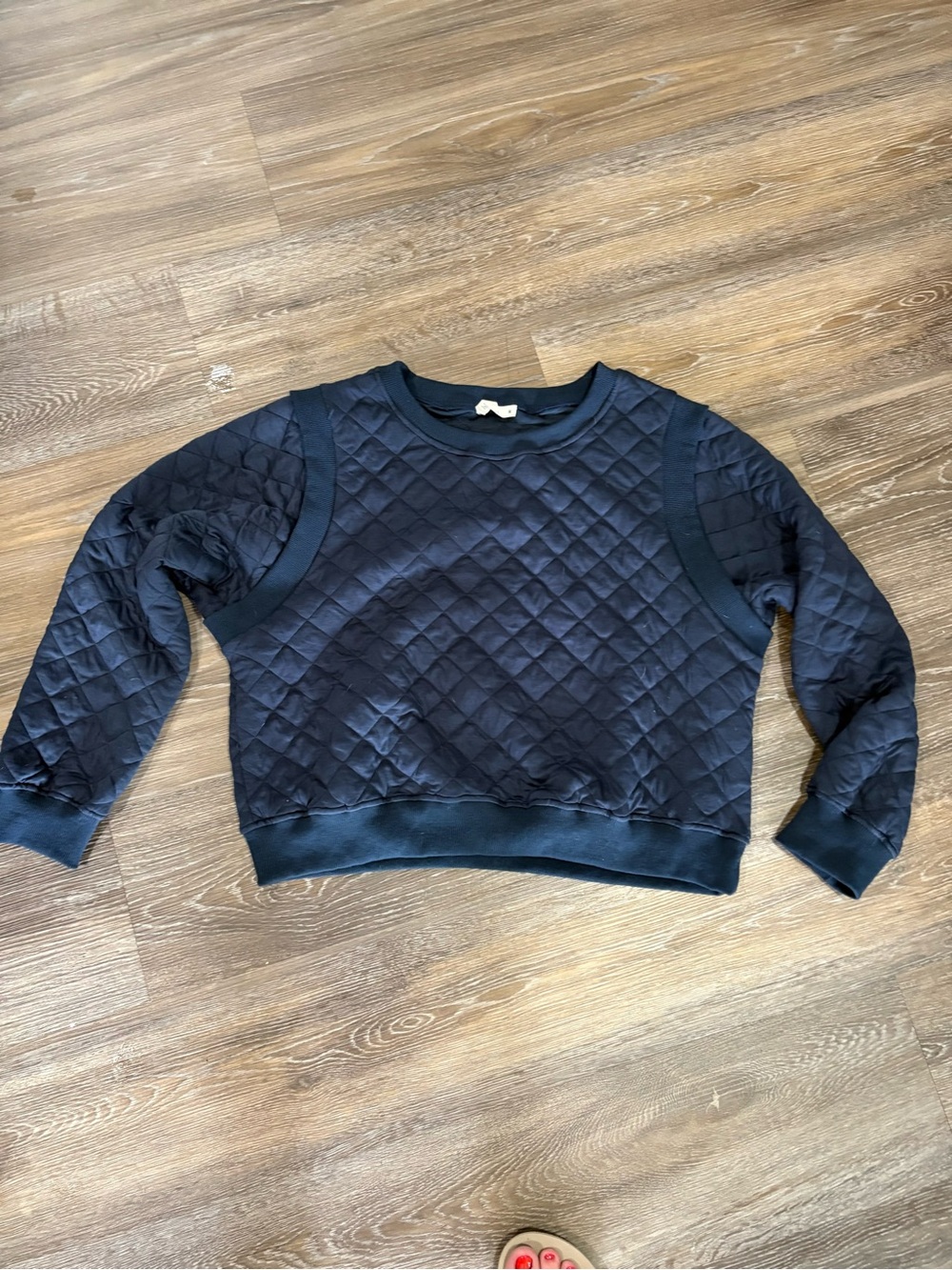 Navy Quilted Sweater